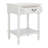 Modern Athena Farmhouse End Table –Solid Wood Design in Distressed White with Storage Drawer & Shelf-1683813238