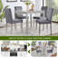 Ensemble de table de salle à manger 5 pièces en bois avec table carrée et 4 chaises rembourrées, avec décoration en cristal pour une expérience culinaire améliorée