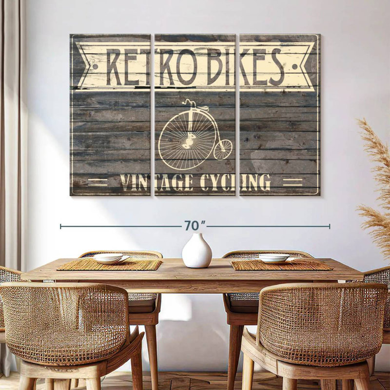 Retro Penny Farthing Bicycle II, 48" H x 74" W