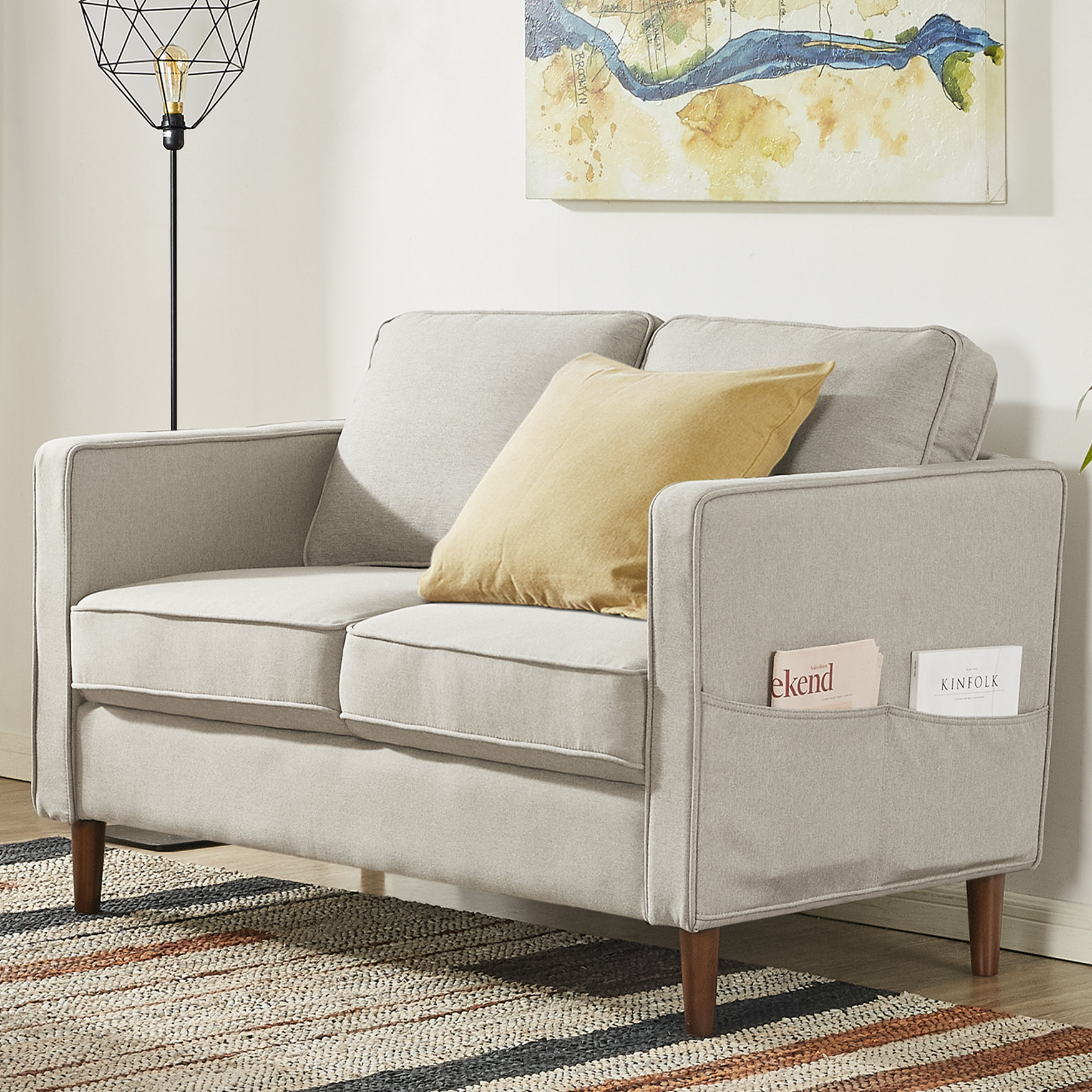 Square arm store loveseat