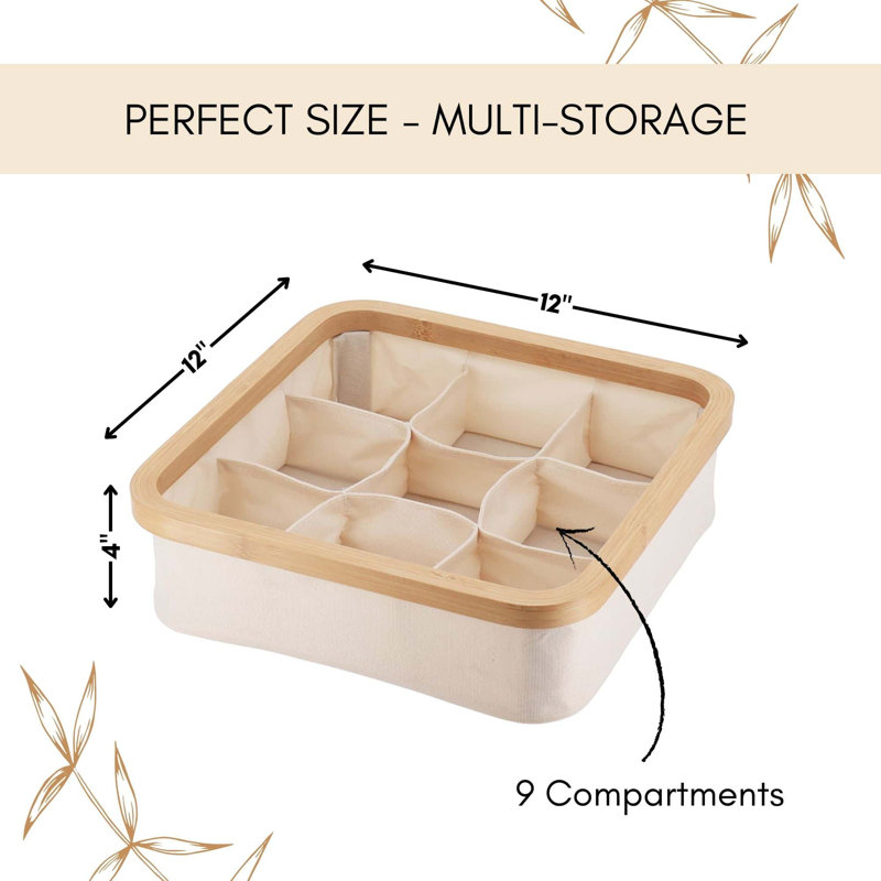 Evideco Decorative Bin, Ivory, 12