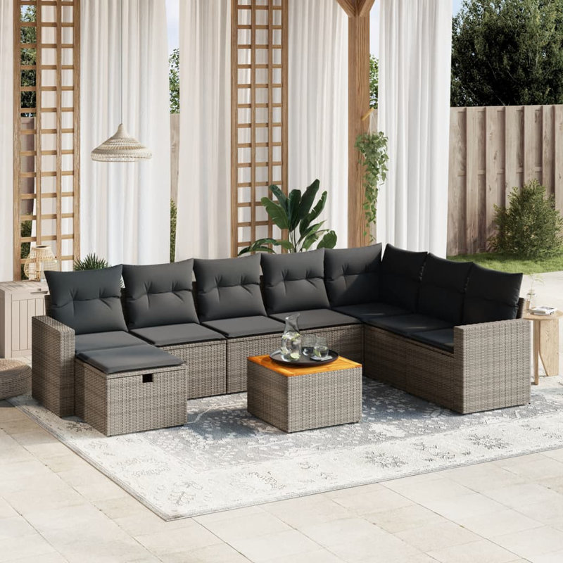 Grand canapé modulaire en rotin PE Vidaxl