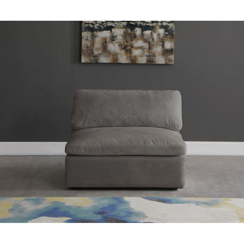Fauteuil convertible confortable en velours l 39 po, Velours gris
