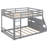 Full Over Full Bunk Bed With Lighted Bookcase, Storage Drawers And Power Outlets-1696741429