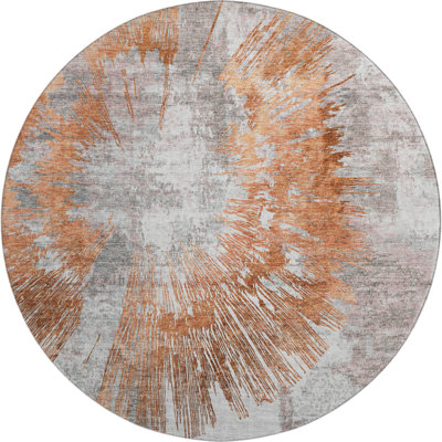 Premium Machine Washable Prisco Terracotta Rug