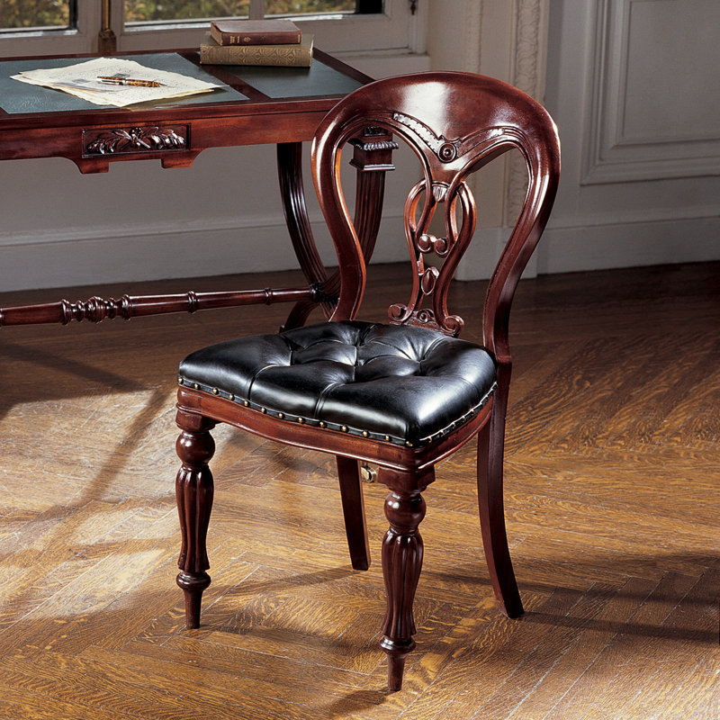 Chaise d'appoint en cuir Simsbury Manor