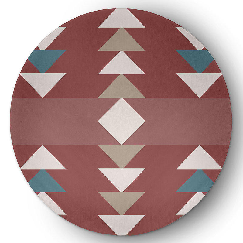 Chenille Geometric Indoor Rug, Round 5'