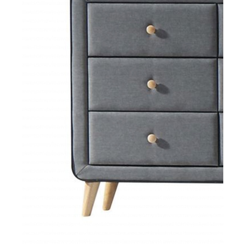 Commode moderne en tissu gris clair