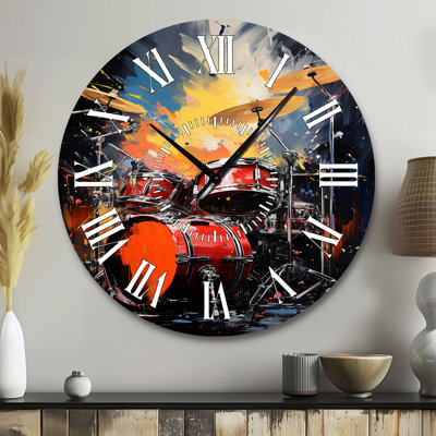 Horloge murale Popart Music Drums