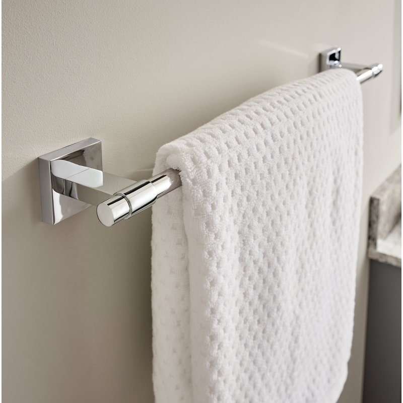 Maxted 18" Wall Mounted Towel Bar, Polished Chrome