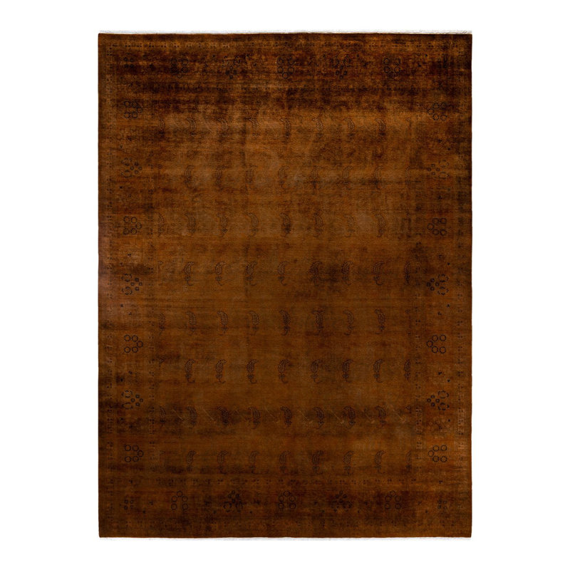 Tapis orange unique de 8 pi 10 po x 11 pi 10 po Yoneo