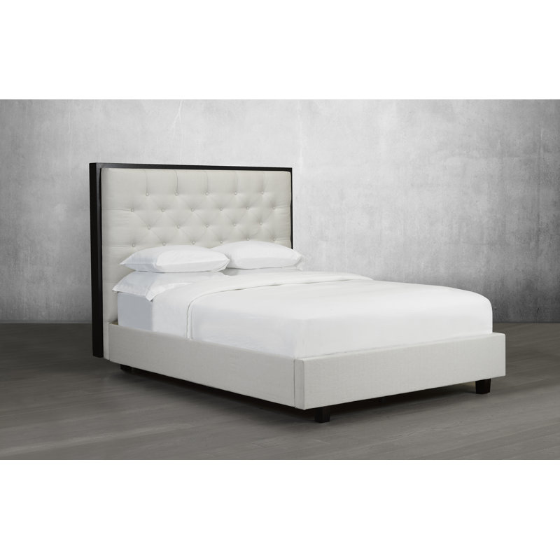 Lit plateforme en tissu d’ameublement Hatherleigh, Très grand, Denim