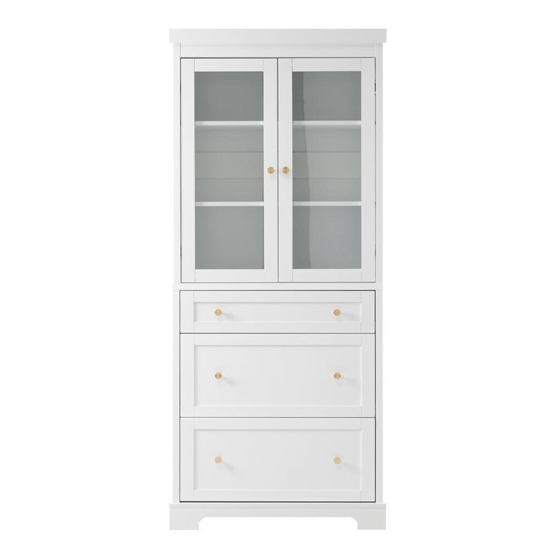 Armoire de salle de bain autoportante, Blanc