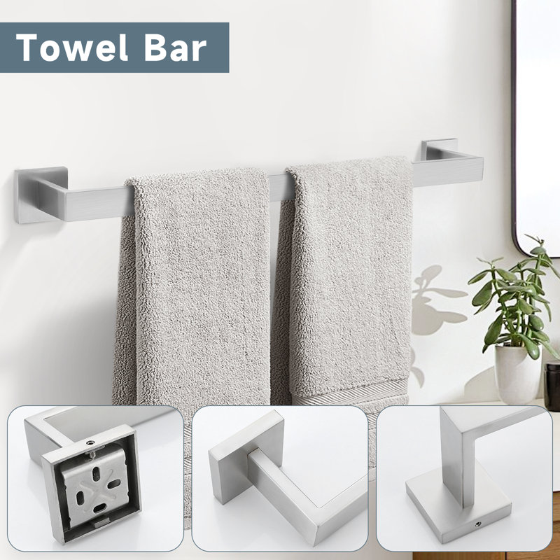 Ensemble de quincaillerie de salle de bain 5 pièces (ensemble de 5), Nickel brossé