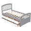Lit simple, lit plateforme en bois de pin massif avec 6 tiroirs, gris et blanc, parfait pour les maisons de style rétro moderne, taille standard, 10 lattes, matelas de maintien