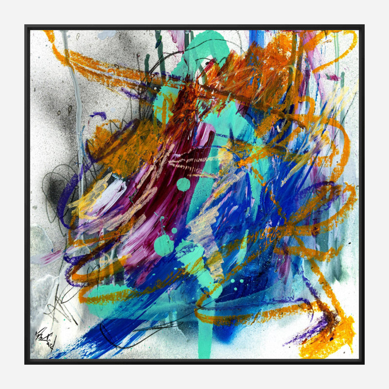 Agate Print by John Beard, 31.5" H x 31.5" W x 1.75" D, Black Framed Canvas