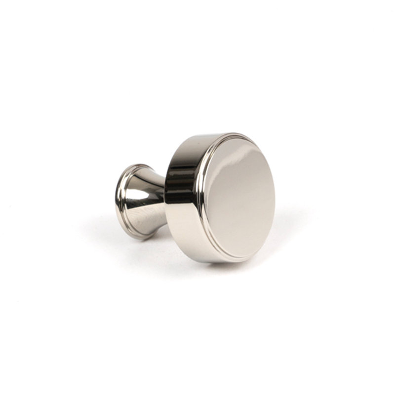 Matt Black Scully Cabinet Knob - 38Mm, 2.5 cm, Polished Nickel
