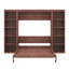 Lit escamotable double avec bureau et bibliothèque, lit plateforme pliable avec plusieurs supports de rangement pour la chambre d'amis-1664703481