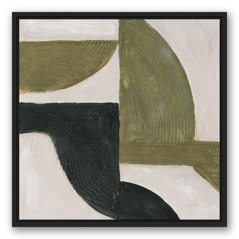 «Abstract Moody Shapes», reproduction de peinture acrylique, Toile avec cadre flottant, H 25,75 po x l 25,75 po, Blanc