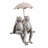 Sitting Couple Frogs W/Umbrella Garden Statue Yard Decor