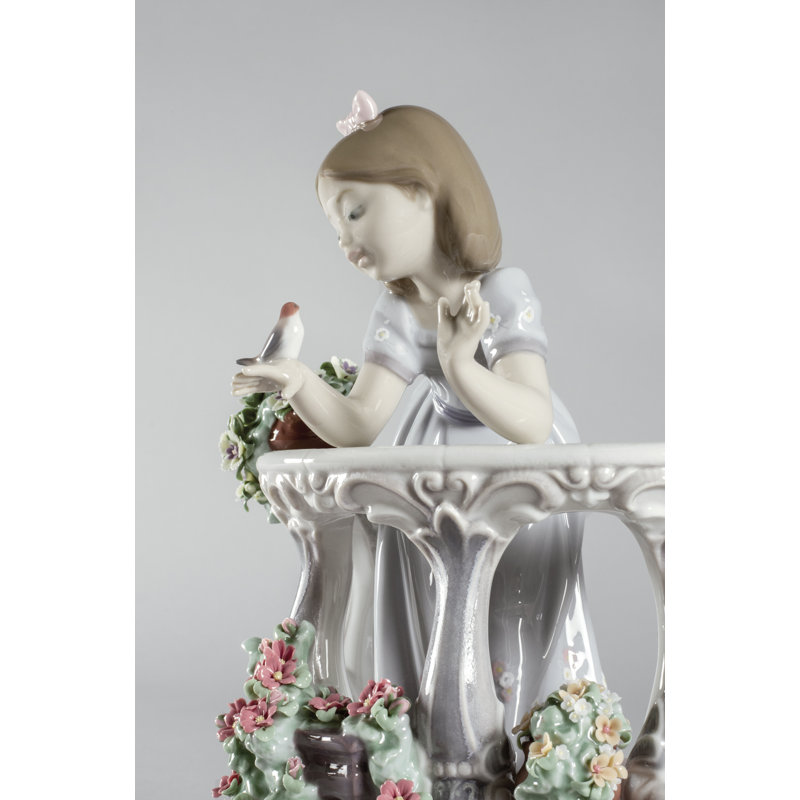 Morning Song Girl Figurine, Gray