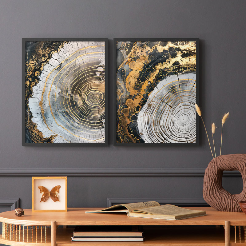 ABSTRACT Series CCLX - Reproduction encadrée de qualité supérieure - prête à être accrochée - aucun clou requis - aucun clou requis