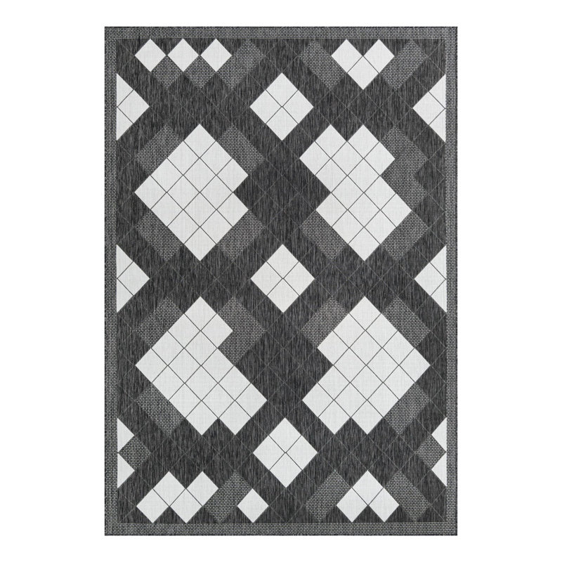 Geometric Indoor / Outdoor Rug, Rectangle 7'1" x 10'