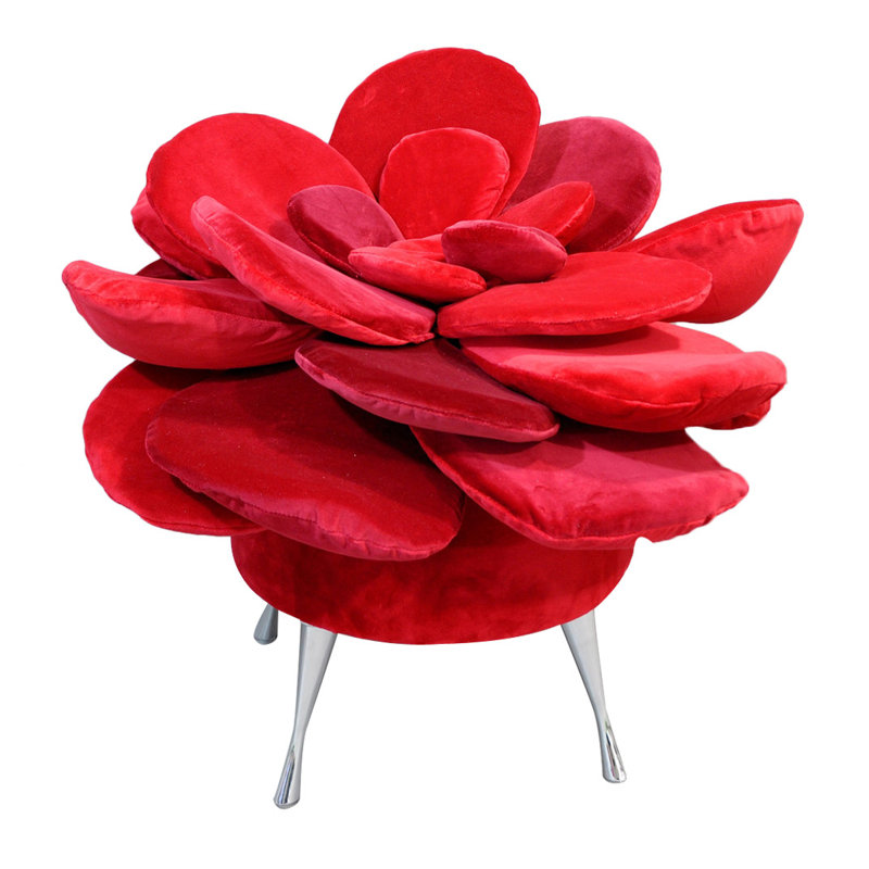 Solid + Manufactured Wood Accent Stool, Red