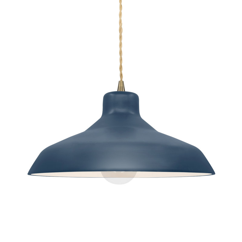 Aschwin 1 - Light Barn/Warehouse Pendant - LED Integrated, Midnight Sky, Antique Brass, 6.26" H x 13.5" W x 13.5" D