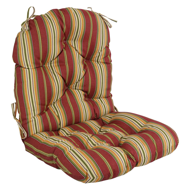 Outdoor 6'' Seat / Back Cushion, Kingsley Stripe Ruby