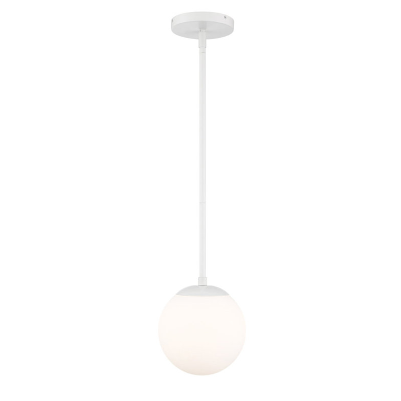 Awais 1 - Light LED Single Pendant, White, 3500K, 7.69" H x 7" W x 7" D