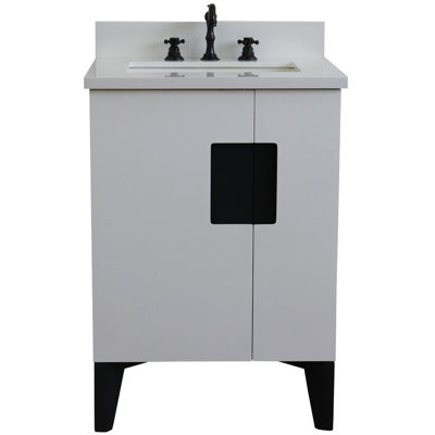 Palominas 25'' Single Bathroom Vanity with Engineered Stone Top