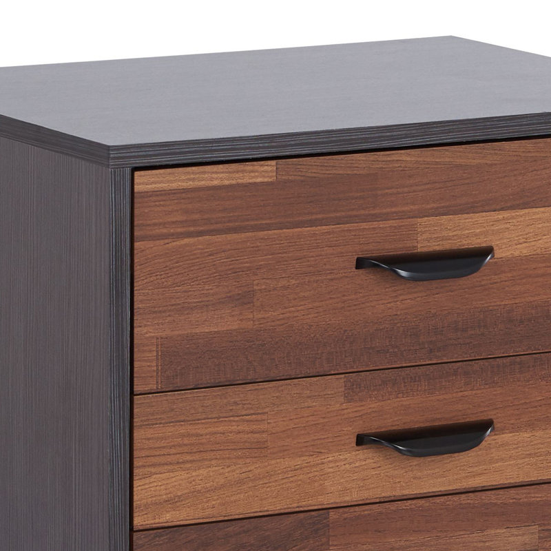 3-drawer Rectangular Accent Table, Walnut