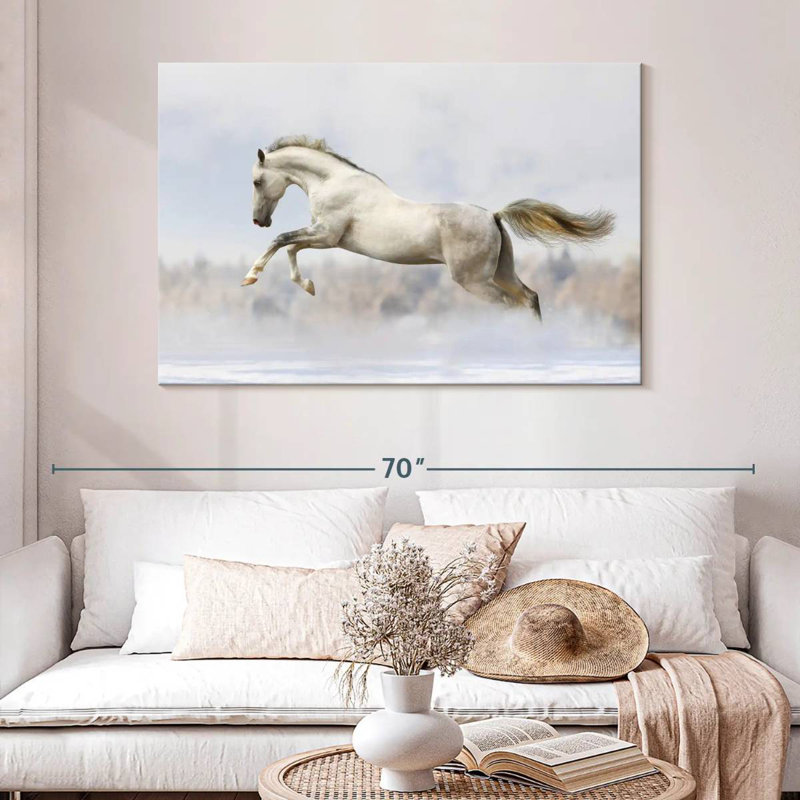 Brampt Jumping White Stallion, 32" H x 48" W