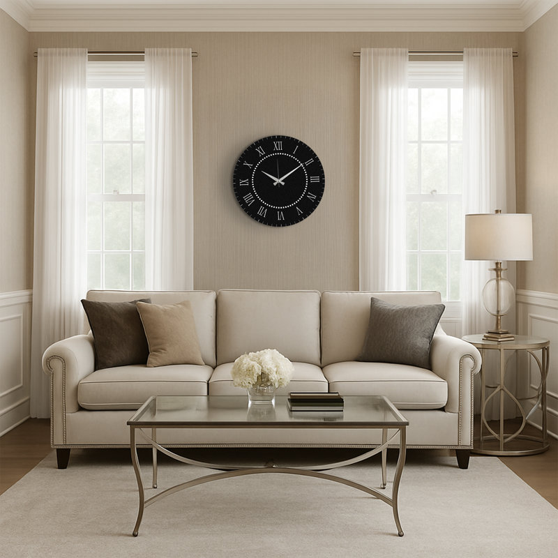 Metal Round Roman Numerals Wall Clock
