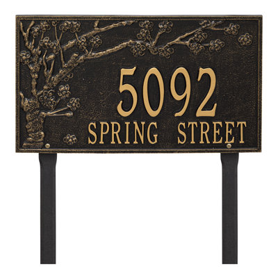Personalized Spring Blossom Estate 2-Line Lawn