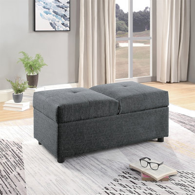 Élégant fauteuil de rangement avec repose-pieds rembourré en mousse de 1 po