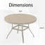 Table de salle à manger d'extérieur ronde en métal durable pour 4 à 6 personnes, avec trou pour parasol et finition grès-2145751810