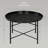 24" Round Coffee Table With Hammered Tray Top, Vintage Metal Center Table