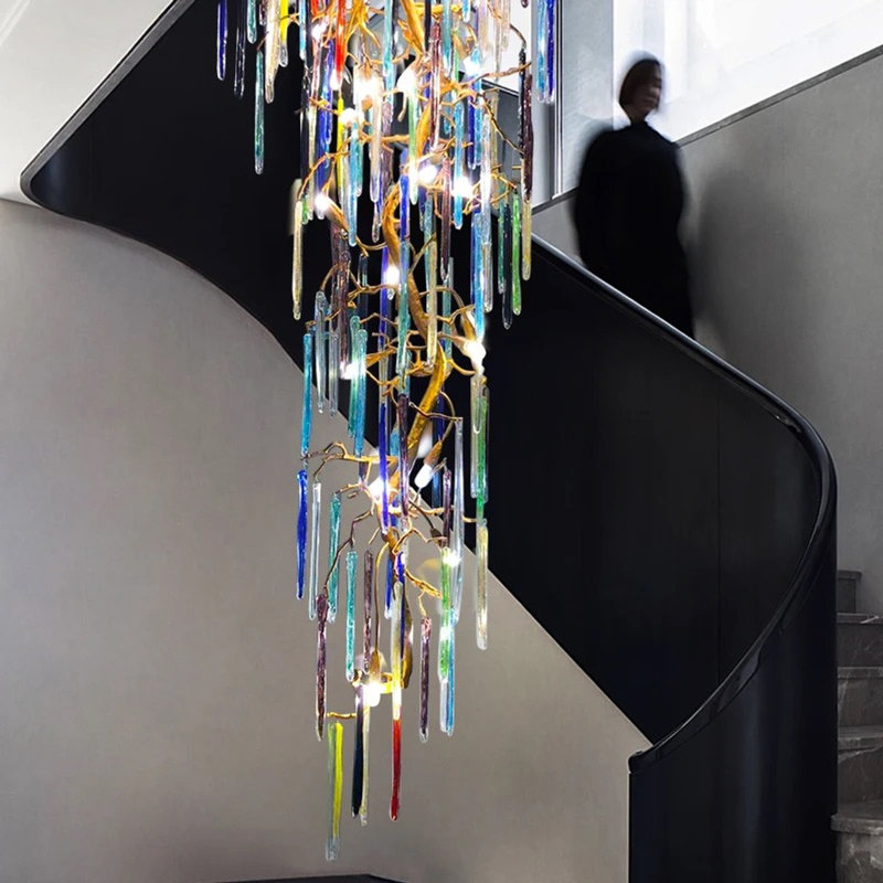 Icicle Tree Branch Art Glass Chandelier Lighting