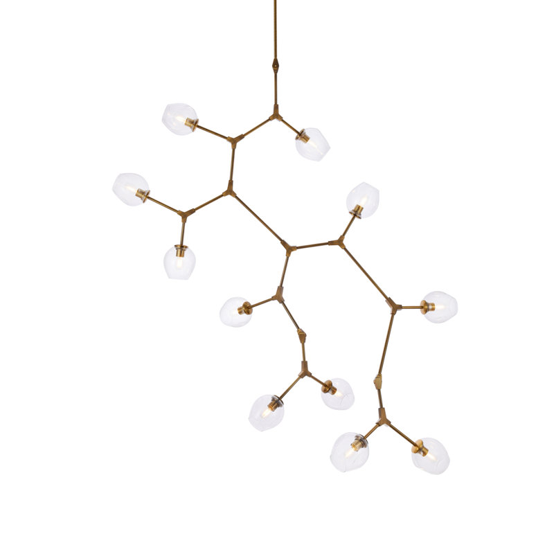 Lustre spoutnik 11 lumières Kalish , Laiton