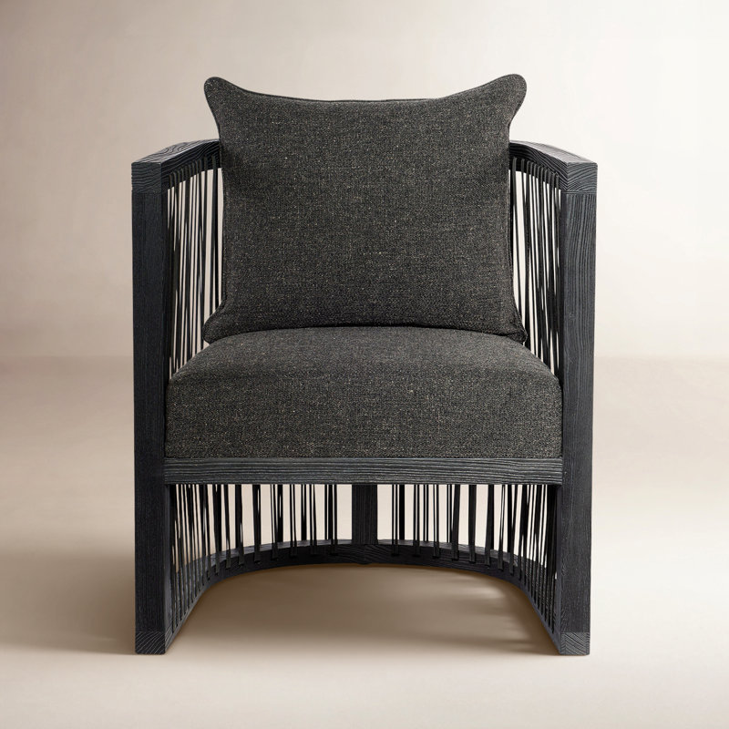 CC Club Chair, Black Linen Blend