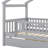 Wooden House Bed with Trundle-126131861-126131857
