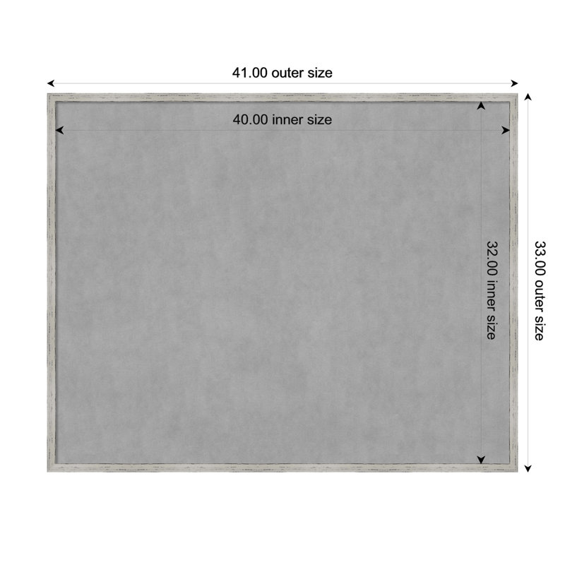 Tableau magnétique magnétique en métal, 33" H x 41" W x 1" D