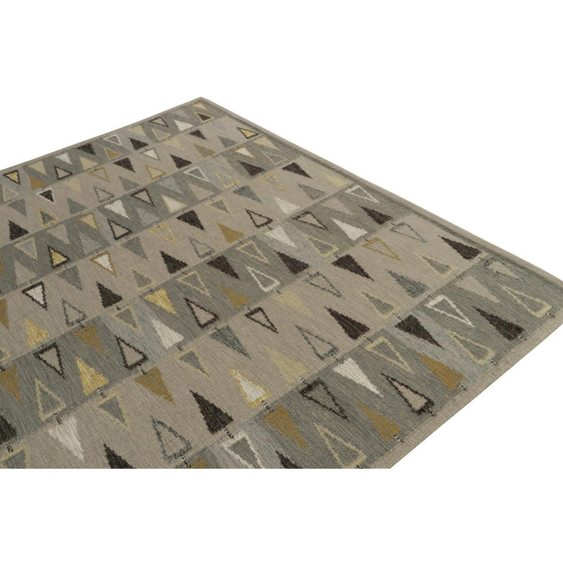 Scandinavian Wool Geometric Area Rug, Rectangle 12' x 16'