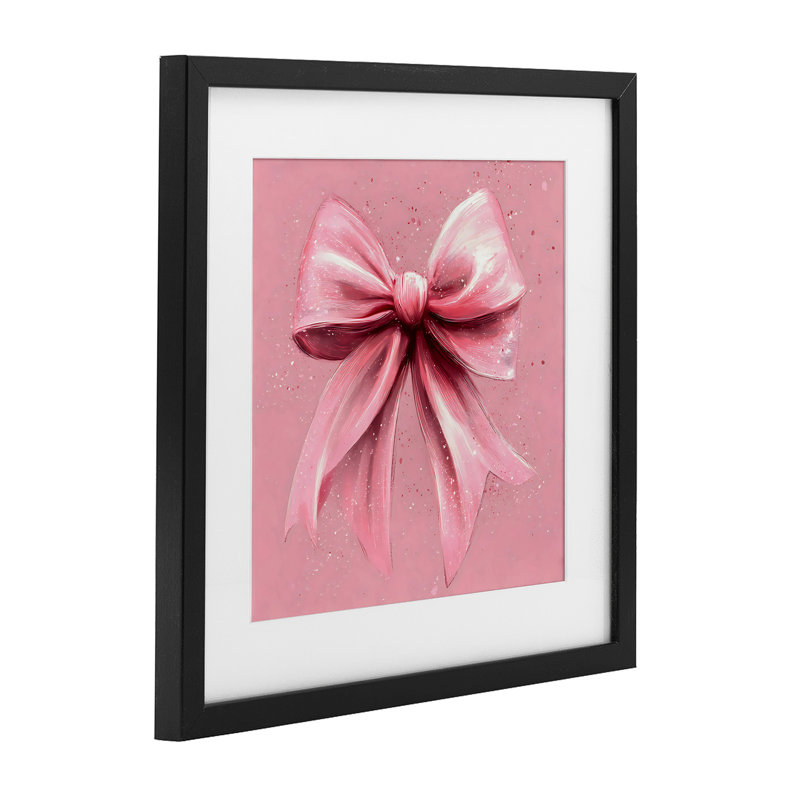 Grand arc rose avec des mouchetures, reproduction encadrée sous verre, design by Creative Studio, H 16 po x l 16 po