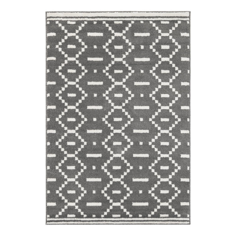 Tapis Ivy Bronx Begna Nathanyl gris, Rectangle 4 pi 1 po x 6 pi 1 po