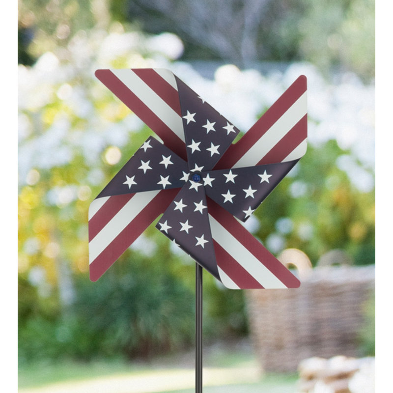 Décoration de jardin à piquet de 37 pouces patriotique festive patriotique en métal Heritage, Stripe