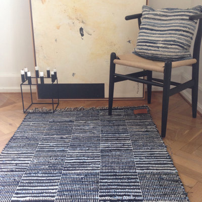 Croyle Geometric Cotton Hand Woven Area Rug
