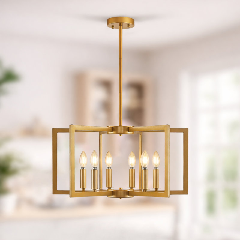 Lustre à bougie 6/8 lumières Modern Modern, Doré, Six lumières